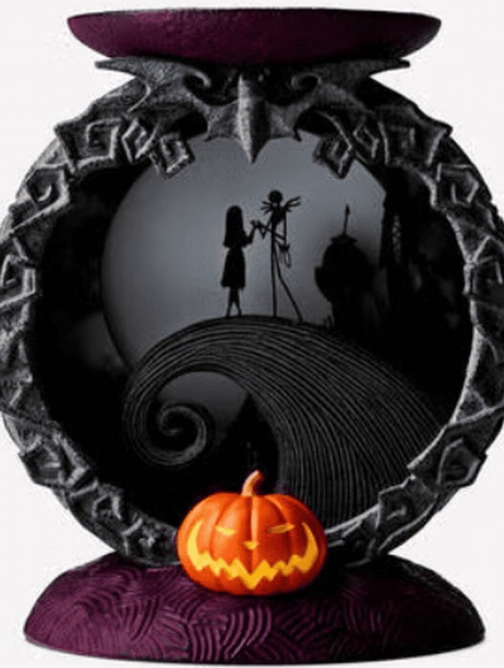 Bath & Body Works Purple and Orange Jack Skellington Silhouette Accent